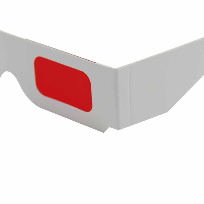 Happy Trees 50 Pairs - Flat- 3D Glasses Red and Cyan White Frame Anaglyph Cardboard (Set of 50) - Image 3